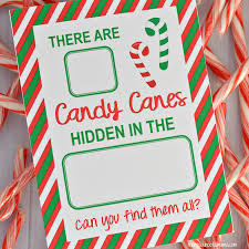 Remind everyone playing not to hit the candy cane into the floor because it will break. Candy Cane Hide Seek Game Free Printable The Resourceful Mama