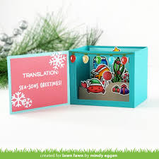 Essentially, the way a shadow box works is you stack many layers of cardstock on top of each other, with each layer having different elements cut out from the center of the cardstock. Christmas Shadow Box Card