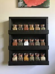 Spice Rack Rustic Kitchen Three Shelves Storage Wood Wall Mounted Spice Organizer Modern Kitchen S Modern Spice Racks Kitchen Storage Shelves Spice Rack Rustic