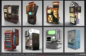 Aenigma Vending Machine Concept Art 3 Under Derek Weselake Vending Machine Design Vending Machine Concept Art