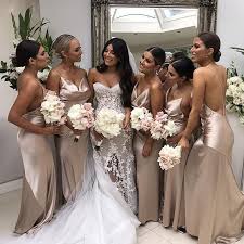 This Is What You Call An Epic Bridal Squad Hairbygabrielle Looked Stunni With Images Mermaid Bridesmaid Dresses Champagne Bridesmaid Dresses Wedding Bridesmaid Dresses