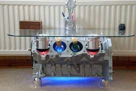 Block cottage road coffee table. Engine Block Coffee Table With That Doubles As Wine Rack