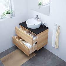 Bois mdfdimensions partie creuse tuyauterie. Godmorgon Meuble Lavabo 2tir Chene Blanchi Effet Chene Blanchi 80x47x58 Cm Ikea