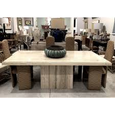 1970s Polished Italian Travertine Stone Dining Table Chairish Dining Table Stone Dining Table Table