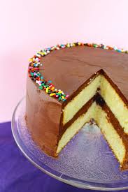 Birthday Cake For Grandma Chocolate Yellow Birthday Cake With Fluffy Chocolate Ganache Frosting Recipe Chocolate Ganache Frosting Ganache Frosting Cake
