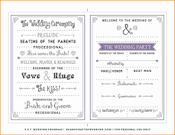 elegant microsoft word wedding program template 004 one page