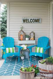Front Porch Decorating Ideas With The Perfect Adirondack Chairs Our House Now A Home Front Porch Decorating Small Patio Decor Backyard Decor