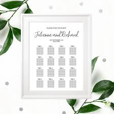 hand lettered seating chart poster diy printable calligraphy