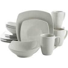 Both the crafting and the colour carried out entirely by hand. Gibson Home 102539 16rm Classic Porcelain Zen Buffet 16 Piece Square Dinnerware Set With Multi Sized Plates Bowls And Mugs White Target