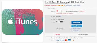 It is not possible to add an ebay gift card as a payment method in your paypal wallet. Save 15 On A 50 Itunes Gift Card From Paypal On Ebay Market Mad House