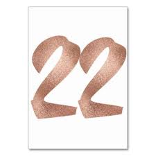 22 Table Number White Metallic Pink Rose Gold Table Number Zazzle Com Rose Gold Table Gold Table Numbers Metallic Pink