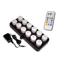 Inductive Rechargeable Led Tea Light Multi Colored Light With Remote Control Led Candle Set Led Candles Tea Lights