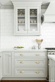 Light French Gray Sherwin Williams Bathroom Cabinet Color And Brass Hardware For Master Bath Kitchen Cabinet Design Grey Kitchen Cabinets Kitchen Inspirations