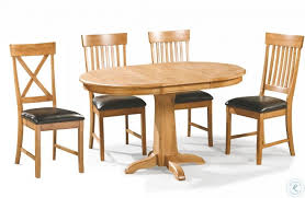 Extending the table is easy; Family Dining Chestnut Round Dining Room Set From Intercon Homegallerystore Com Fd Ta L4260 Cnt Top Bse
