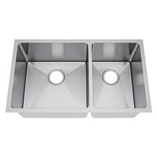 Great selection, free shipping & handling offers! All In One Undermount Stainless Steel 32 In 60 40 Double Bowl Kitchen Sink Ksh 3219 D6 Ub The Home Depot