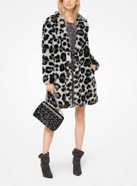 Michael Michael Kors Reversible Leopard And Logo Quilted Puffer Jacket Michael Kors Leopard Faux Fur Jacquard Coat In Pearl Heather Modesens Leopard Print Coat Fashion Coat