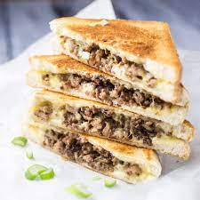 Ground Beef Grilled Cheese Sandwich The Girl Loves To Eat Recipe Ground Beef Grill Ground Beef Recipes Healthy Ground Beef
