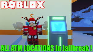 Atms can currently be found inside the bank, police station 1, police station 2, train station 1. All Jailbreak Atm Locations Roblox Youtube