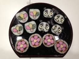 飾り巻き寿司 出張lesson お正月 花 ミニパンダ 羽根つき 伊丹アントン様 飾り巻き寿司 お正月 寿司