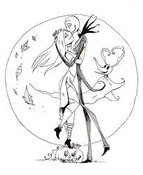 Jack nightmare before christmas coloring pages. Nightmare Before Christmas Jack And Sally Coloring Pages Part 2