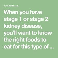 When You Have Stage 1 Or Stage 2 Kidney Disease You Ll Want To Know The Right Foods To Eat For This Type Of Kidney Diet Kidney Disease Kidney Diet Kidney