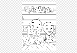 Click the ehsan from upin and ipin coloring pages to view printable version or color it online (compatible with ipad and android tablets). Upin Black And White Book Line Art Book Angle White Child Png Pngwing