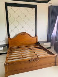 12 katil foto yang diperbuat daripada kayu semula jadi. Katil King Kayu Jati Home Furniture Furniture On Carousell