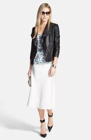 Trouve Leather Moto Jacket Chelsea28 Midi Skirt Nordstrom Clothes Clothes For Women Casual Outfits