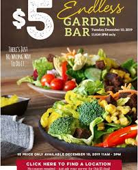 Check spelling or type a new query. Ruby Tuesday 5 All You Can Eat Salad Bar For Lunch Tuesday 12 10 Only 11a 3pm No Coupon Req D Phatwallet