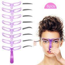 Amazon Com Eyebrow Stencils Eyebrow Template Eyebrow Shaping Kit 8 Styles Reusable Eyebrow Stencil With Handle And Strap Washable Beauty Personal Care