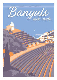 Banyuls Sur Mer France Direct Graphic Affiches De Voyage Retro Affiches Design Vintage Affiche De Voyage Vintage