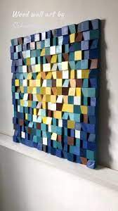 Blue And Yellow Wood Wall Art Video Wood Wall Art Decor Wood Wall Art Diy Scrap Wood Art