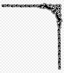 Flower frame border black and white png image with transparent background. Corner Borders Png Corner Border Design Clipart Transparent Png 540x594 155872 Pngfind
