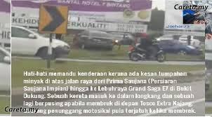 Dari stasiun pasar senen jakarta, kereta api jayabaya akan berangkat pukul 13:00. Tumpahan Minyak Mengakibatkan 19 Kenderaan Kemalangan Careta