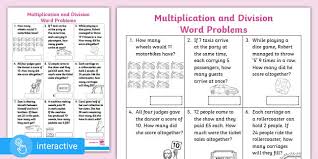 Here you will find our multiplication word problem area for 2nd graders which will help your. Y2 Word Problems Multiplication And Division Interactive Pdf