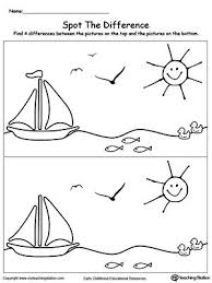 Spot The Difference In The Scenary Kindergarten Drawing Worksheets For Kids Kindergarten Worksheets