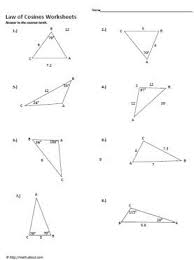 Sin And Cosine Worksheets Law Of Cosines Trigonometry Worksheets Trigonometry