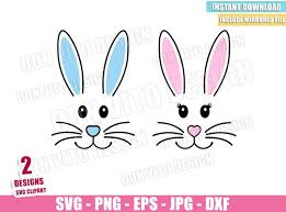 Download Boy Girl Bunny Ears Svg Dxf Png Easter Face Couple Cut File Cricut