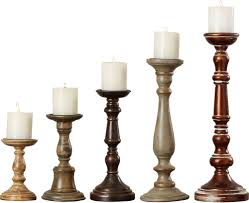 5 Piece Bernadine Wood Candlestick Set Wood Candle Sticks Wooden Candle Holders Candlesticks