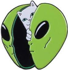 Ripndip In My Mind Pin Free Shipping Ripndip Wallpaper Cat Enamel Pin Spaceship Art