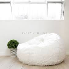White Fur Beanbag Cover Soft Bedroom Luxury Polo Bean Bag Lounge Movie Chair Bean Bag Chair Luxurious Bedrooms Big Bean Bag Chairs