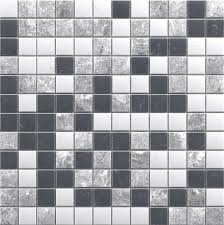 Pour chaque finition, mur intérieur, plan de travail, extérieur, trouvez le joint de finition idéal adapté à vos besoins. 1 Plaque Mosaique Sol Et Mur Mineral Noir Blanc Et Gris 30 X 30 Cm Artens Leroy Merlin