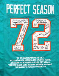 1972 Perfect Season Autographed Miami Dolphins Teal Jersey With 28 Signatures Including Bob Gri Miami Dolphins Cheerleaders Miami Dolphins Miami Dolphins Funny