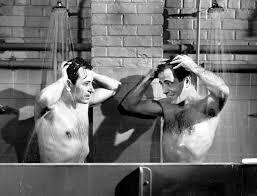 Hit The Showers George Raft And Humphrey Bogart Share A Prison Shower Together Humphrey Bogart Bogart Male Man