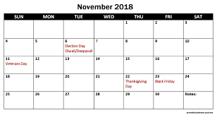 This entry was posted in kalender 2018 malaysia on november 23, 2017 by root. November 2018 Calendar With Federal Holidays Usa Calendar Usa Calendar Template Calendar Printables