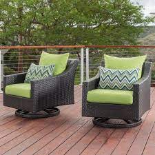 Three Posts Northridge Swivel Patio Chair With Sunbrella Cushions Patio Chairs Lounge Chair Outdoor Wicker Patio Chairs