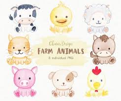 Ferme Animaux Illustration Aquarelle Bebe Chien Chat Mouton Etsy Baby Farm Animals Animal Illustration Baby Animal Drawings