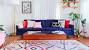 Mid Century Modern Blue Sofa Living Room