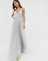Asos Design Cami Pleated Tulle Maxi Dress