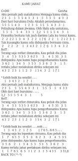 Not Angka Lagu Kamu Jahat Geisha Geisha Lagu Penjahat